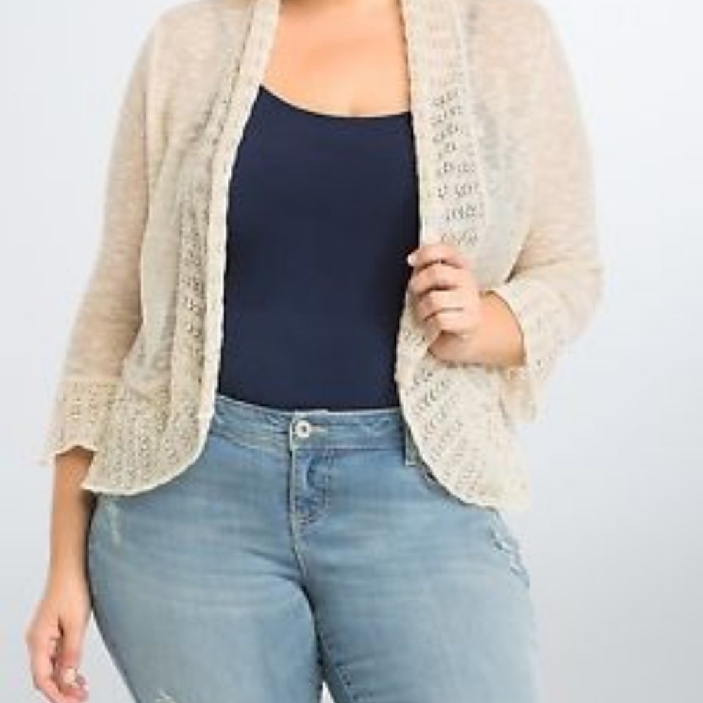 Cream mix stitch open shrug